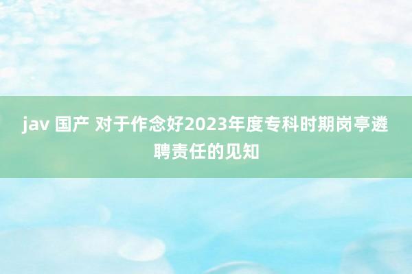 jav 国产 对于作念好2023年度专科时期岗亭遴聘责任的见知